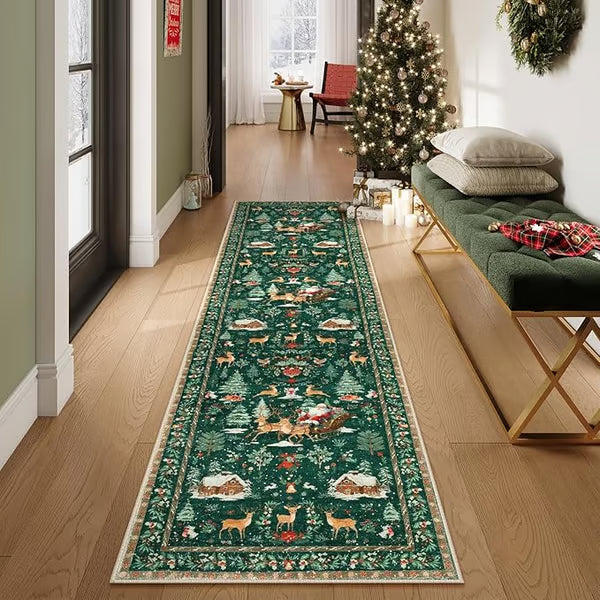๐Soft Christmas Tree Santa Claus Carpet Runner