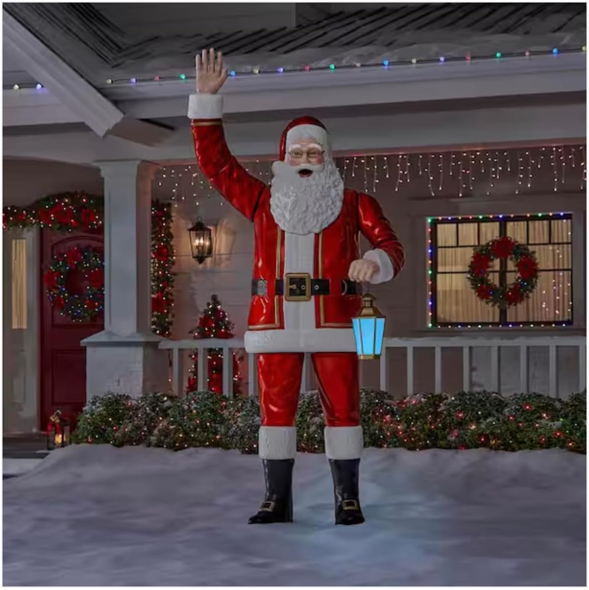 🎅 Christmas Statue 2025 🔥LED Towering Santa with Multi-Color Lantern