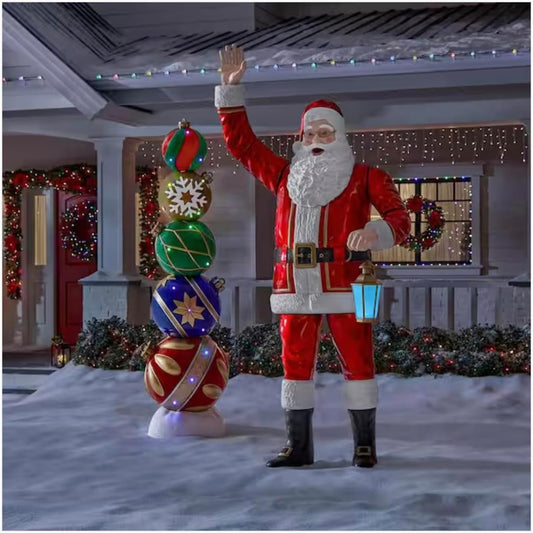 🎅 Christmas Statue 2025 🔥LED Towering Santa with Multi-Color Lantern